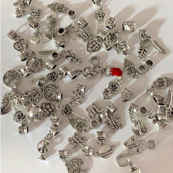 🍒🍒 10 Silver Charm Pendants - Picture 2 of 2